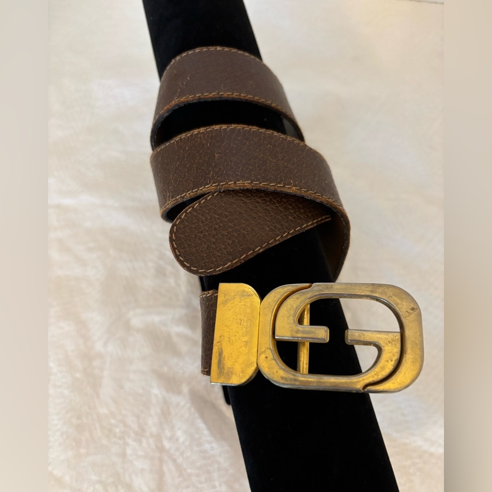 Gucci Vintage 1975 Chocolate Leather Belt